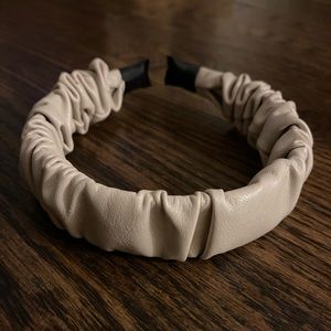 Vegan Leather Taupe Headband